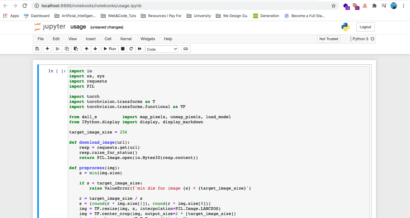 usage notebook output